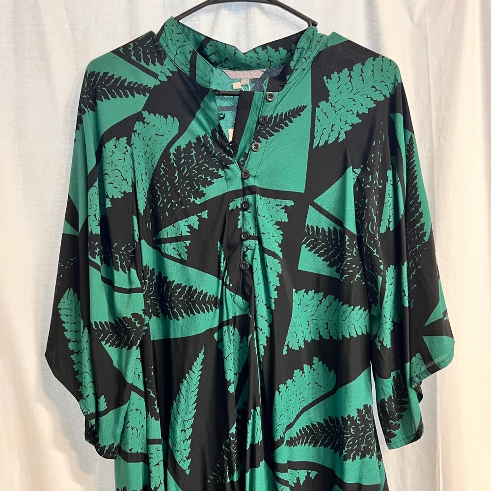MANAOLA KOALI DRESS BLACK AND GREEN SIZE MEDIUM